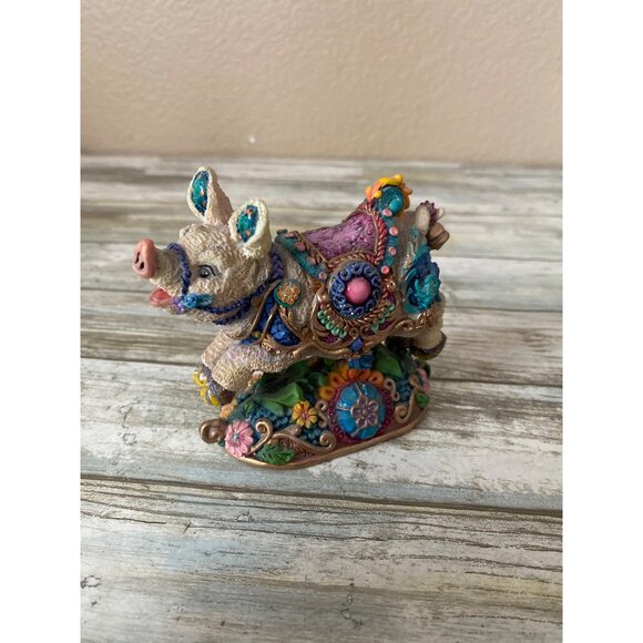 Crinkle Carousel Dept 56 Possible Dreams Lot of 4 Animals 1998 Resin Lion Pig - Picture 9 of 16